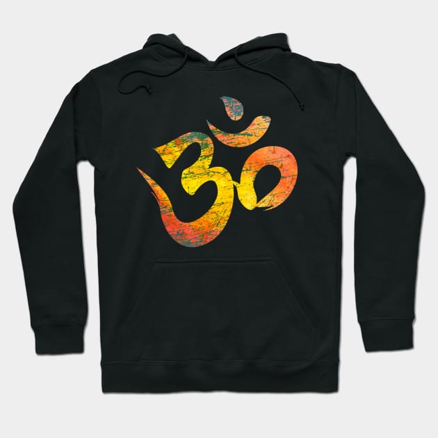 orange om watercolor grunge Hoodie by Unelmoija